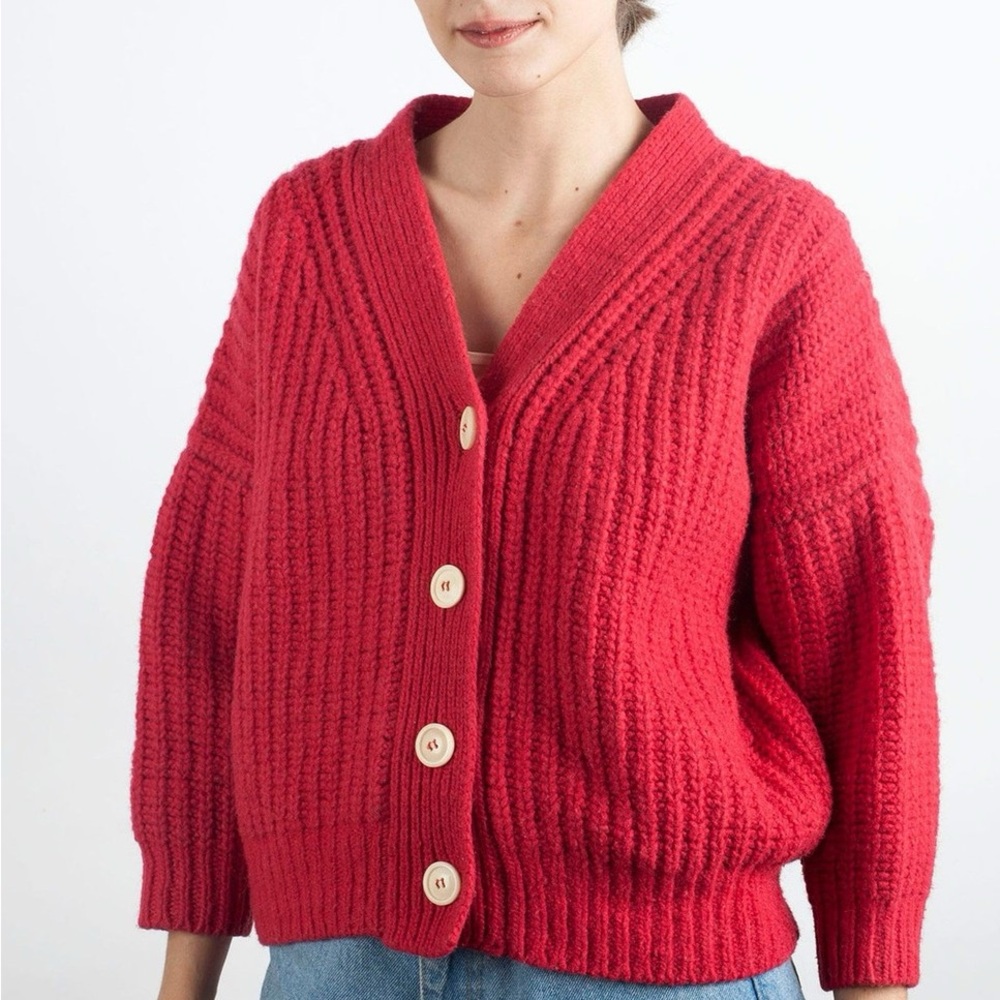 Babaa Vibrant Red Women's Cardigan